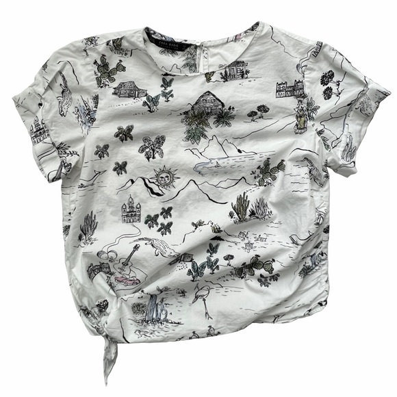 Zara cropped graphic shirt - Picture 1 of 3